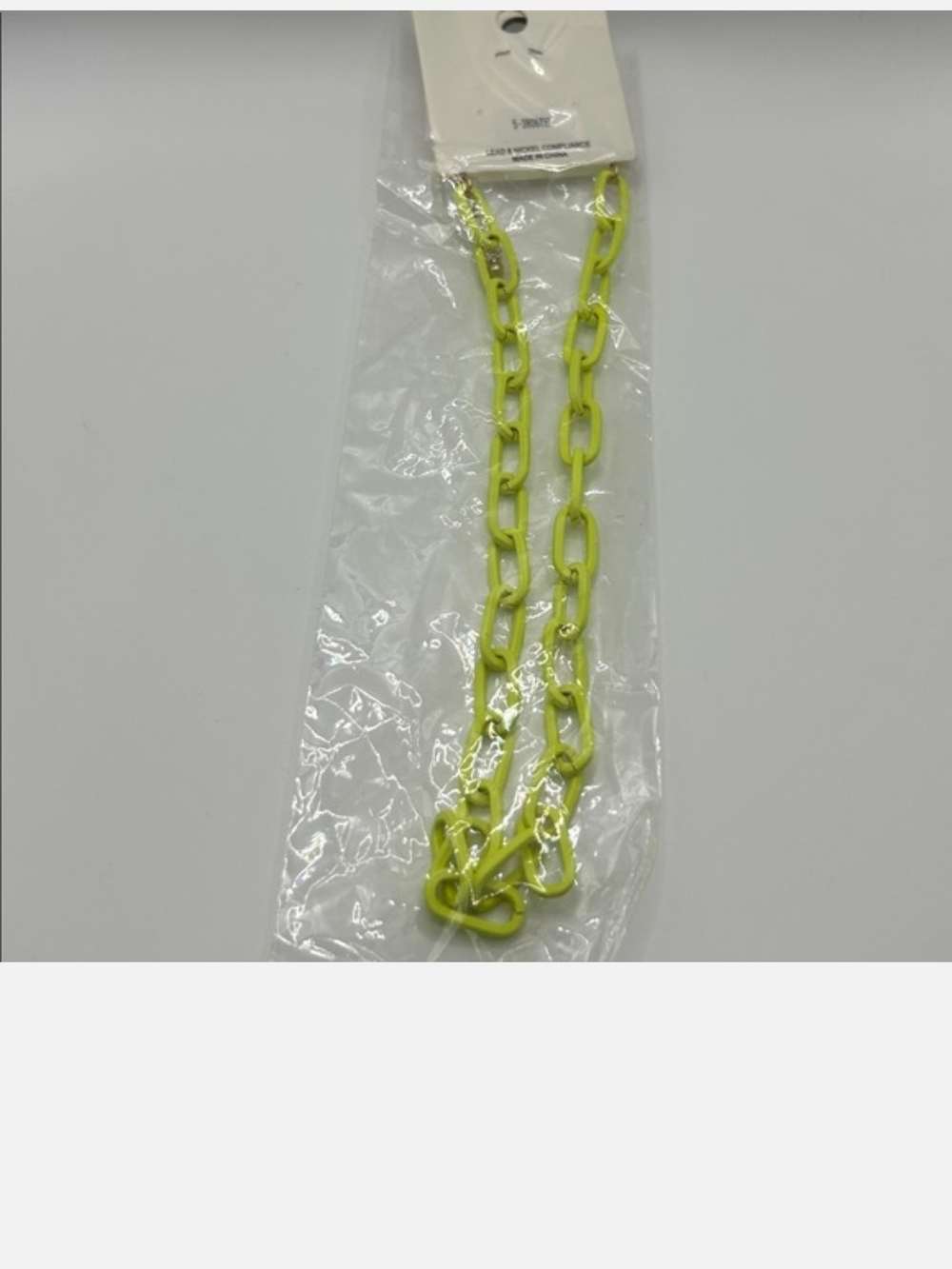 Neon Lime Chain Link Choker Necklace New - Picture 3 of 3